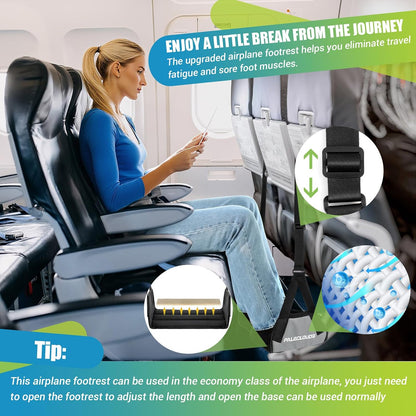 Foot Hammock for Plane Travel, No Collapse Thickened Bamboo for Long Flight