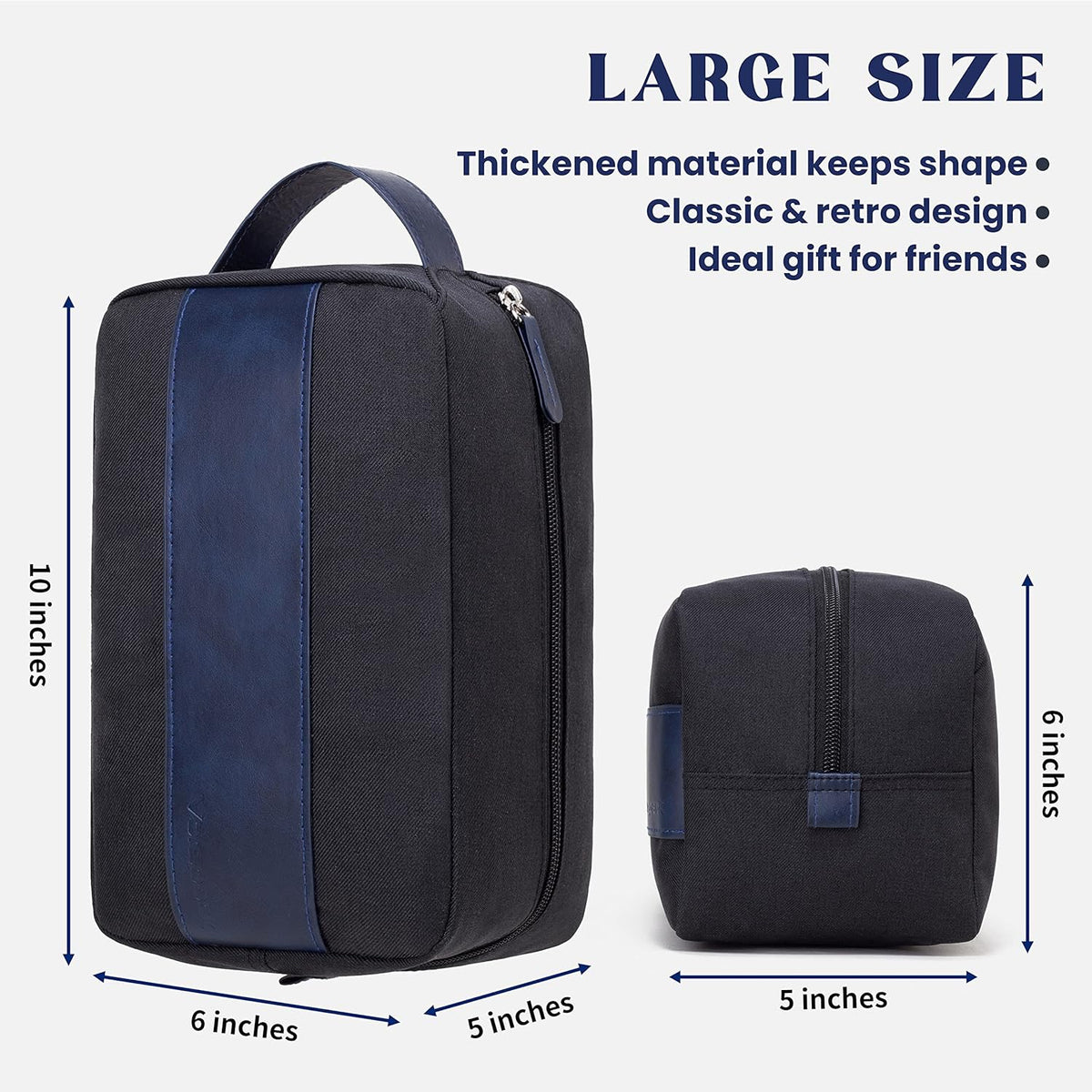 Vorspack Toiletry Bag for Men - Water Resistant Travel Bag for Toiletries, Accessories, Travel Essentials, Gifts - Black