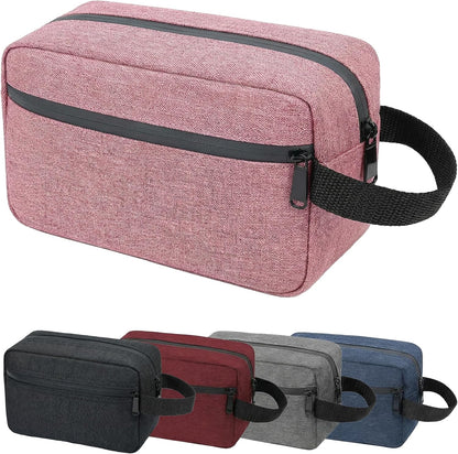 DSYSC Travel Toiletry Bag for Women Men, Small Makeup Bag, Water-Resistant Cosmetic Bag, Cosmetic Pouch, Traveling Dopp Kit, Travel Essentials Accessories (Black)