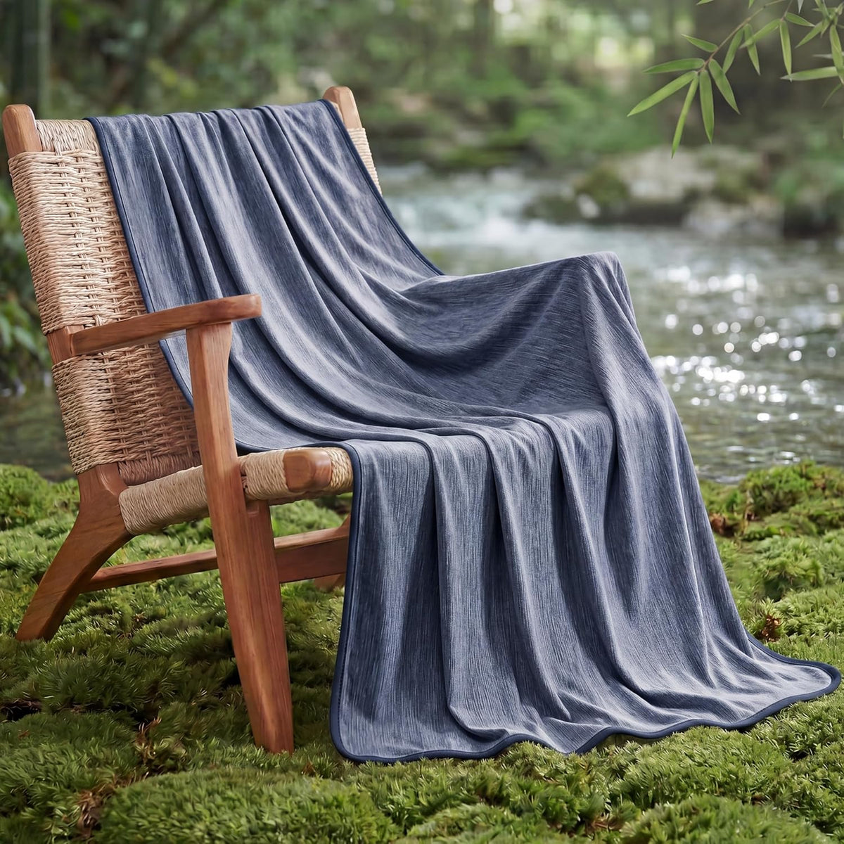 Bedsure Silky Soft Summer Cooling Blanket for Hot Sleepers, Rayon Derived from Bamboo Cold Throw Blanket for Couch, Lightweight Bed Cooling Throw Camping Picnic Travel Outdoor Dorm Essentials, 50x70