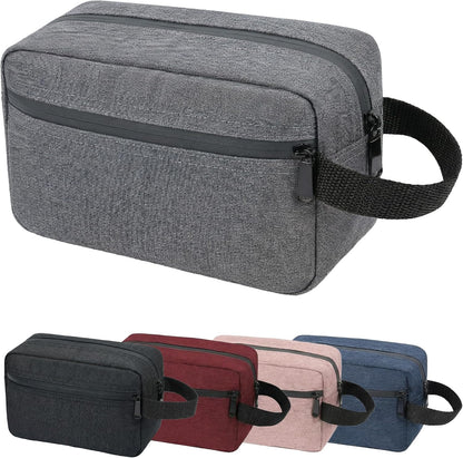 DSYSC Travel Toiletry Bag for Women Men, Small Makeup Bag, Water-Resistant Cosmetic Bag, Cosmetic Pouch, Traveling Dopp Kit, Travel Essentials Accessories (Black)