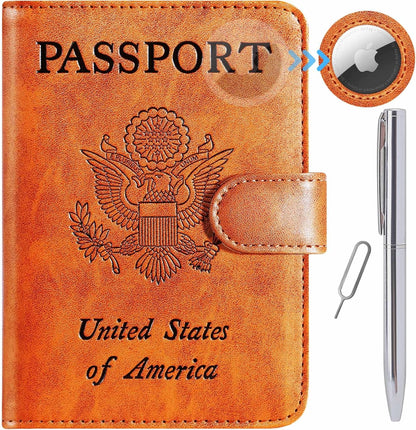 Passport Holder Cover Wallet RFID Blocking, Travel Essentials
