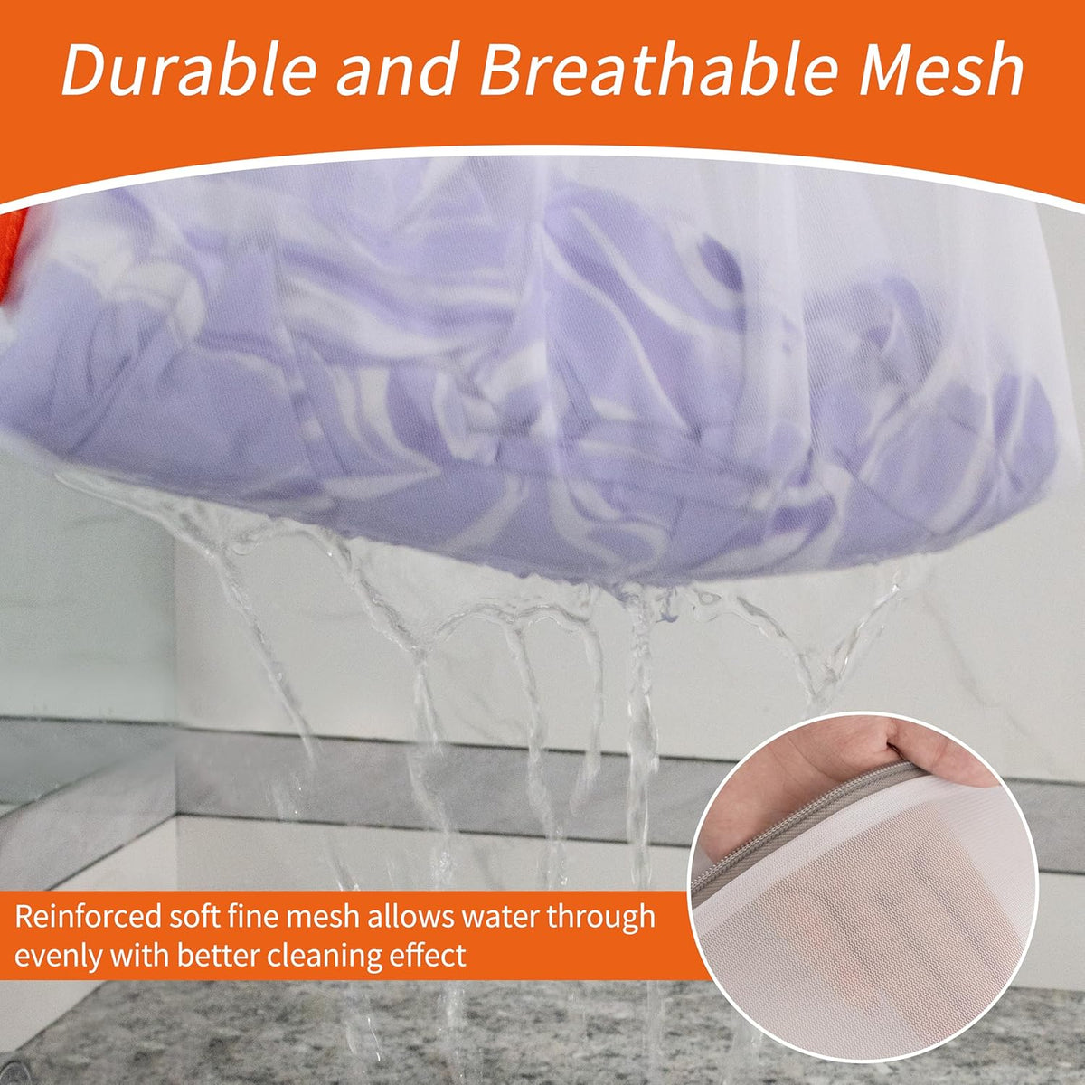 Polecasa Heavy Duty Mesh Laundry Bags for Delicates – 2 Pack with Sturdy Zipper for Lingerie, Coats, Baby Clothes, Underwear – Washing Machine & Dry Safter 24 x 24 Inches (2 XX-Large)