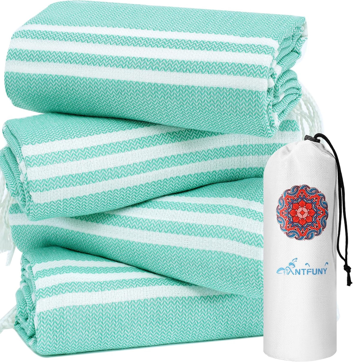Antfuny Turkish Beach Towels Vacation Essentials Quick Dry Sand Free Oversized Bath Pool Swim Towel Extra Large XL Blanket Adult Travel Cruise Accessories Must Haves Clearance Stuff Necessities - Colors A
