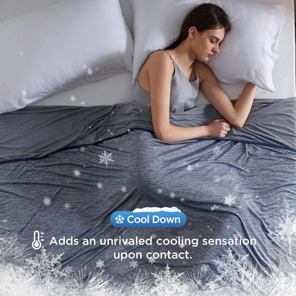 Bedsure Silky Soft Summer Cooling Blanket for Hot Sleepers, Rayon Derived from Bamboo Cold Throw Blanket for Couch, Lightweight Bed Cooling Throw Camping Picnic Travel Outdoor Dorm Essentials, 50x70