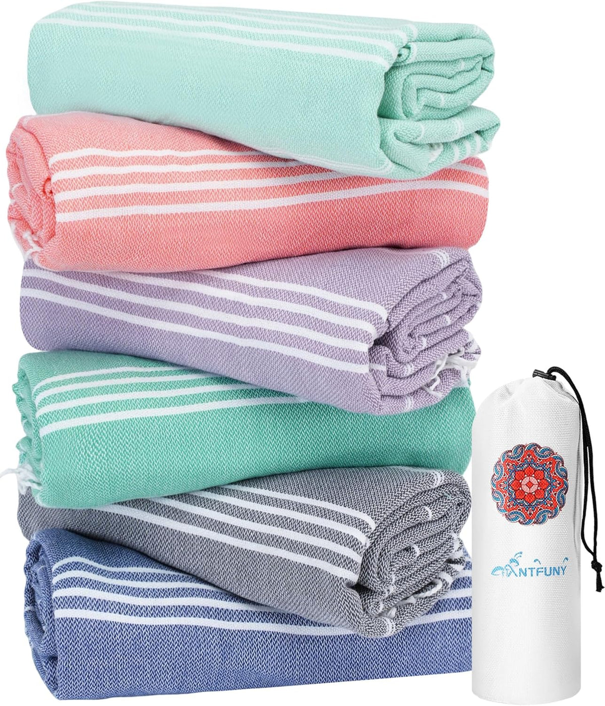 Antfuny Turkish Beach Towels Vacation Essentials Quick Dry Sand Free Oversized Bath Pool Swim Towel Extra Large XL Blanket Adult Travel Cruise Accessories Must Haves Clearance Stuff Necessities - Colors C
