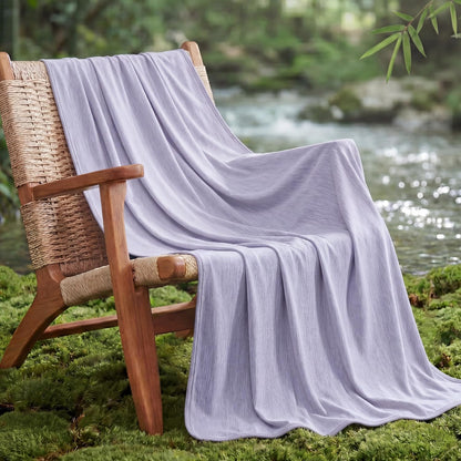 Bedsure Silky Soft Summer Cooling Blanket for Hot Sleepers, Rayon Derived from Bamboo Cold Throw Blanket for Couch, Lightweight Bed Cooling Throw Camping Picnic Travel Outdoor Dorm Essentials, 50x70
