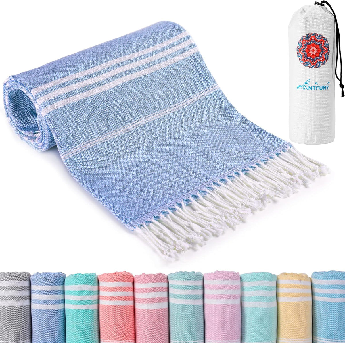 Antfuny Turkish Beach Towels Vacation Essentials Quick Dry Sand Free Oversized Bath Pool Swim Towel Extra Large XL Blanket Adult Travel Cruise Accessories Must Haves Clearance Stuff Necessities - Colors B