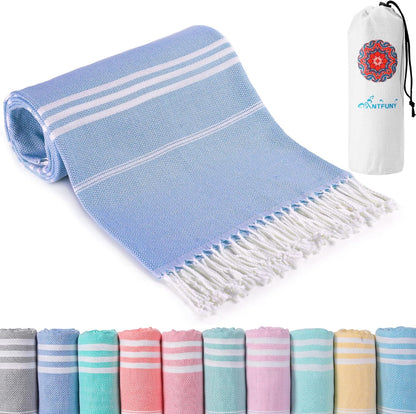 Antfuny Turkish Beach Towels Vacation Essentials Quick Dry Sand Free Oversized Bath Pool Swim Towel Extra Large XL Blanket Adult Travel Cruise Accessories Must Haves Clearance Stuff Necessities - Colors B