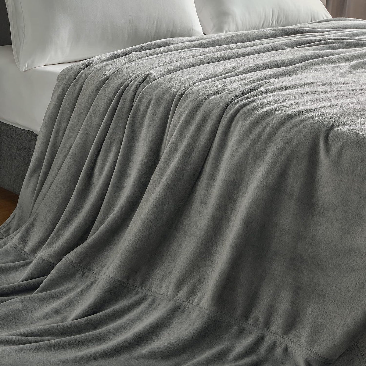 Fleece Blanket Soft Plush Throw for Couch Black 50"x60" - Colors A