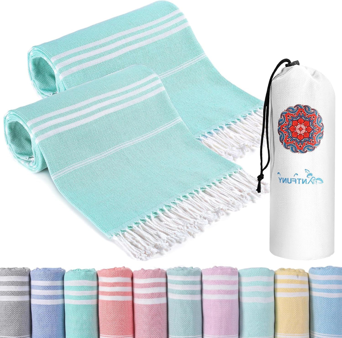 Antfuny Turkish Beach Towels Vacation Essentials Quick Dry Sand Free Oversized Bath Pool Swim Towel Extra Large XL Blanket Adult Travel Cruise Accessories Must Haves Clearance Stuff Necessities - Colors B