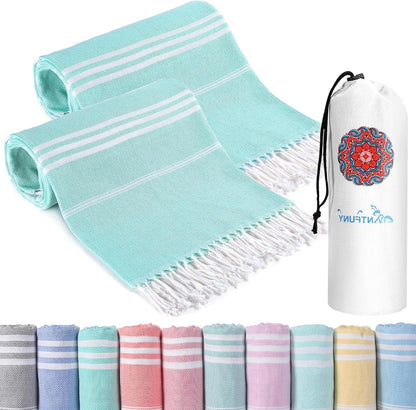Antfuny Turkish Beach Towels Vacation Essentials Quick Dry Sand Free Oversized Bath Pool Swim Towel Extra Large XL Blanket Adult Travel Cruise Accessories Must Haves Clearance Stuff Necessities - Colors B