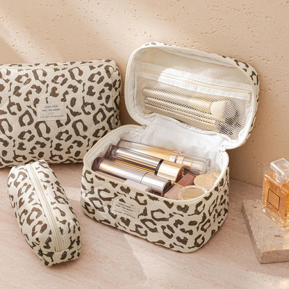 HBselect Quilted Makeup Bag, 3PCS Cotton Large Travel Makeup Bag, Cute Floral Coquette Make up Bag Cosmetic Bag Toiletry Bag for Women Girls - Colors B