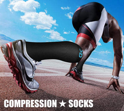 CHARMKING Compression Socks for Women & Men Circulation (3 Pairs) 15-20 mmHg is Best Support for Athletic Running Cycling