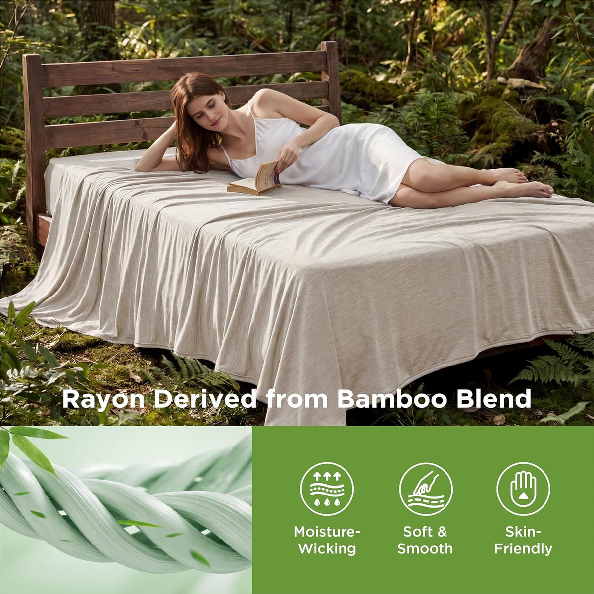 Bedsure Silky Soft Summer Cooling Blanket for Hot Sleepers, Rayon Derived from Bamboo Cold Throw Blanket for Couch, Lightweight Bed Cooling Throw Camping Picnic Travel Outdoor Dorm Essentials, 50x70