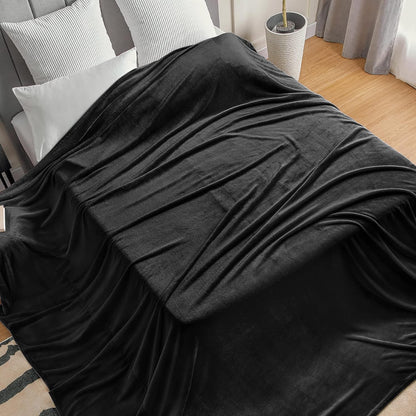 BEDELITE Fleece Blanket Black Throw Blankets for Couch & Bed, Luxury Plush Cozy Fuzzy Blanket 50x60 inches, Super Soft Warm Lightweight Throw Blanket for Travel Camping - Colors B