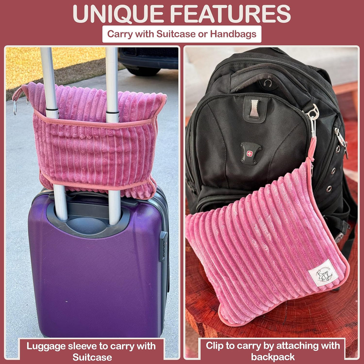 Premium Travel blanket pillow - XL 50"x70" | 2 in 1 Travel Blanket Airplane Compact with Bag having Hand Luggage Sleeve & Backpack Clip | Roadtrip, Hiking and long flight must haves | Airplane Comfort