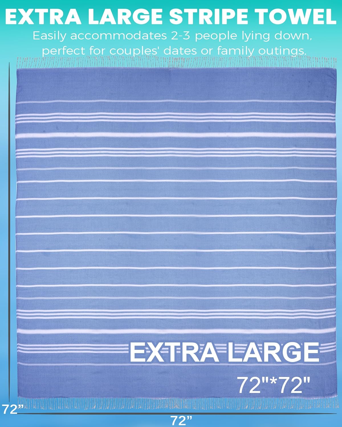 Antfuny Turkish Beach Towels Vacation Essentials Quick Dry Sand Free Oversized Bath Pool Swim Towel Extra Large XL Blanket Adult Travel Cruise Accessories Must Haves Clearance Stuff Necessities - Colors B