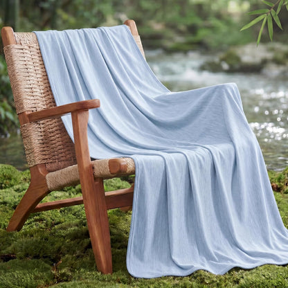 Bedsure Silky Soft Summer Cooling Blanket for Hot Sleepers, Rayon Derived from Bamboo Cold Throw Blanket for Couch, Lightweight Bed Cooling Throw Camping Picnic Travel Outdoor Dorm Essentials, 50x70