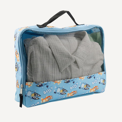 Fast Forward Bluey 3-Piece Packing Cube Set | Bluey & Bingo Travel Accessories | Luggage Organizer for Kids | Space-Saving, Durable, Easy-to-Clean Polyester Packing Cubes
