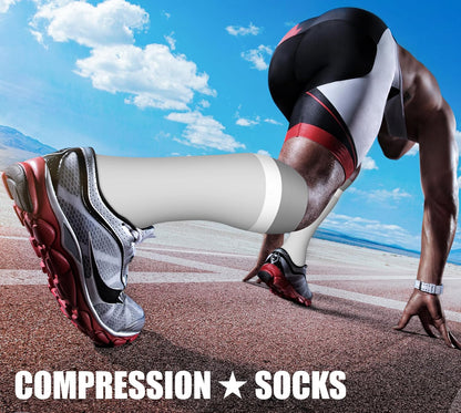 CHARMKING Compression Socks for Women & Men Circulation (3 Pairs) 15-20 mmHg is Best Support for Athletic Running Cycling