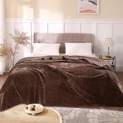Fleece Blanket Soft Plush Throw for Couch Black 50"x60" - Colors A