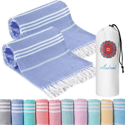 Antfuny Turkish Beach Towels Vacation Essentials Quick Dry Sand Free Oversized Bath Pool Swim Towel Extra Large XL Blanket Adult Travel Cruise Accessories Must Haves Clearance Stuff Necessities - Colors C