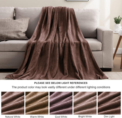 Fleece Blanket Soft Plush Throw for Couch Black 50"x60" - Colors A