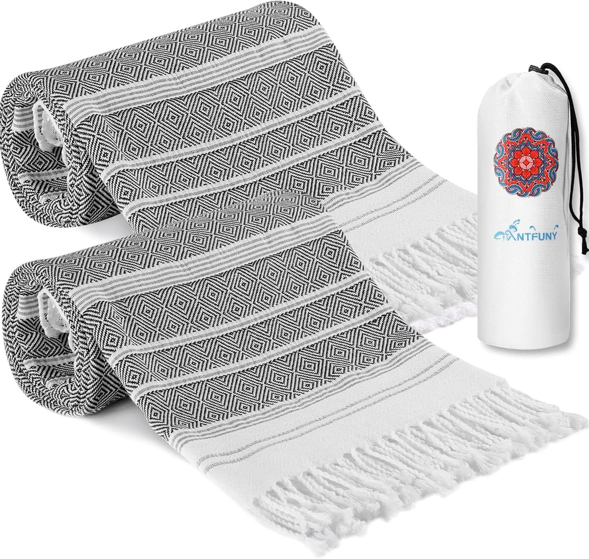 Antfuny Turkish Beach Towels Vacation Essentials Quick Dry Sand Free Oversized Bath Pool Swim Towel Extra Large XL Blanket Adult Travel Cruise Accessories Must Haves Clearance Stuff Necessities - Colors A
