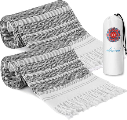 Antfuny Turkish Beach Towels Vacation Essentials Quick Dry Sand Free Oversized Bath Pool Swim Towel Extra Large XL Blanket Adult Travel Cruise Accessories Must Haves Clearance Stuff Necessities - Colors A