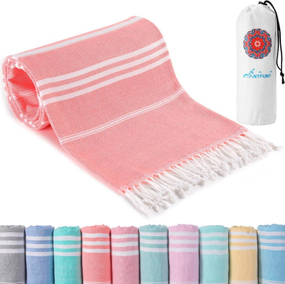 Antfuny Turkish Beach Towels Vacation Essentials Quick Dry Sand Free Oversized Bath Pool Swim Towel Extra Large XL Blanket Adult Travel Cruise Accessories Must Haves Clearance Stuff Necessities - Colors A