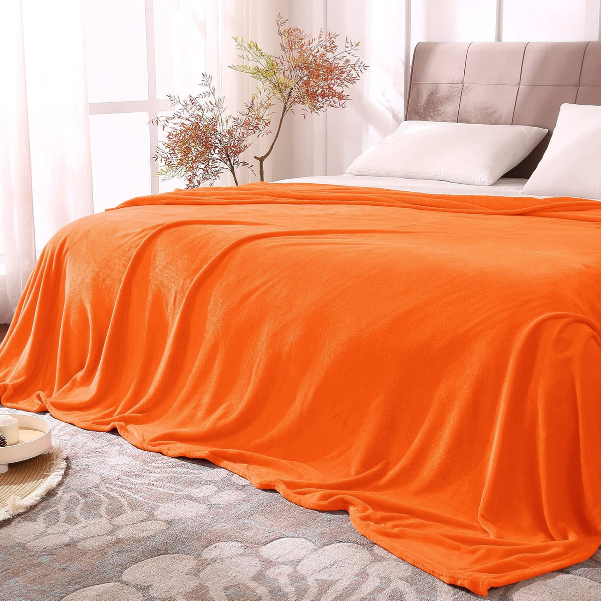 Fleece Blanket Soft Plush Throw for Couch Black 50"x60" - Colors A