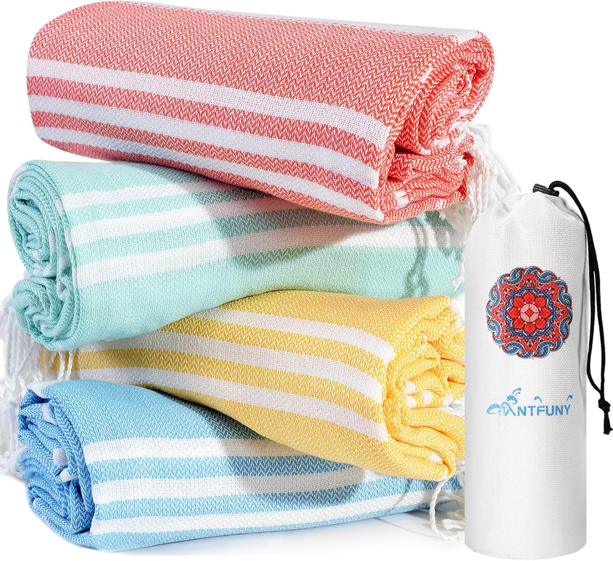 Antfuny Turkish Beach Towels Vacation Essentials Quick Dry Sand Free Oversized Bath Pool Swim Towel Extra Large XL Blanket Adult Travel Cruise Accessories Must Haves Clearance Stuff Necessities - Colors B