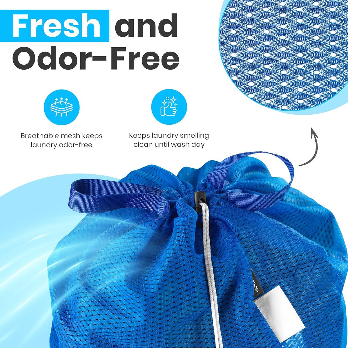 Handy Laundry Mesh Laundry Bag 24 x 36 Inches - Extra Large Heavy Duty Bag with Handles & Shoulder Strap, Breathable, Machine Washable for Dorm, Travel, Bedding & Storage - Teal