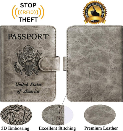 Passport Holder Cover Wallet RFID Blocking, Travel Essentials