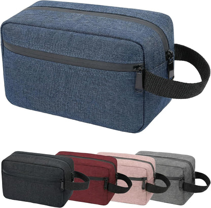 DSYSC Travel Toiletry Bag for Women Men, Small Makeup Bag, Water-Resistant Cosmetic Bag, Cosmetic Pouch, Traveling Dopp Kit, Travel Essentials Accessories (Black)