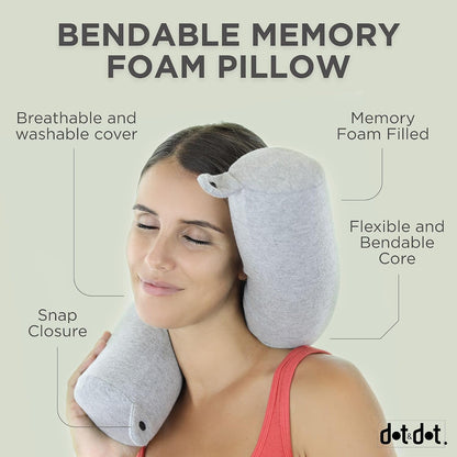 Travel Pillow and Blanket Set, 2-in-1 Airplane Travel Essentials with Soft Flannel Travel Blanket, Inflatable Pillow, Compact Carry Bag with Carabiner for Flights, Camping, Cruise Ship, Car
