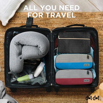 Travel Pillow and Blanket Set, 2-in-1 Airplane Travel Essentials with Soft Flannel Travel Blanket, Inflatable Pillow, Compact Carry Bag with Carabiner for Flights, Camping, Cruise Ship, Car