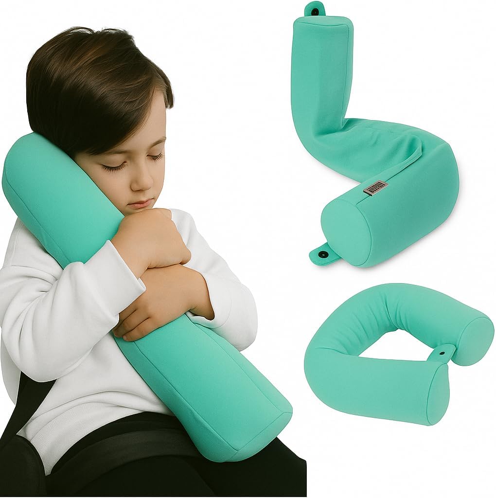 Travel Pillow and Blanket Set, 2-in-1 Airplane Travel Essentials with Soft Flannel Travel Blanket, Inflatable Pillow, Compact Carry Bag with Carabiner for Flights, Camping, Cruise Ship, Car