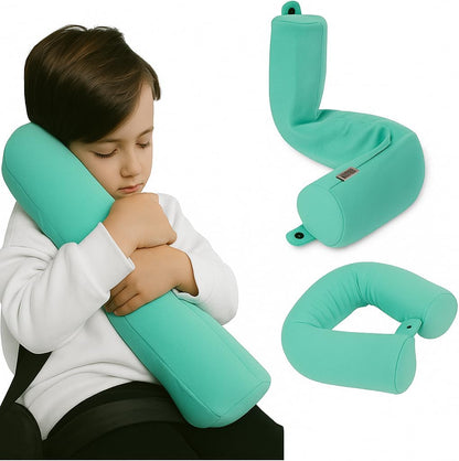Travel Pillow and Blanket Set, 2-in-1 Airplane Travel Essentials with Soft Flannel Travel Blanket, Inflatable Pillow, Compact Carry Bag with Carabiner for Flights, Camping, Cruise Ship, Car