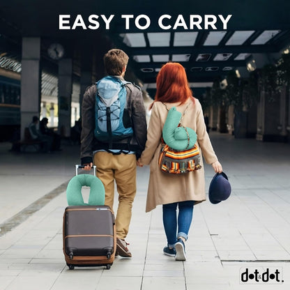 Travel Pillow and Blanket Set, 2-in-1 Airplane Travel Essentials with Soft Flannel Travel Blanket, Inflatable Pillow, Compact Carry Bag with Carabiner for Flights, Camping, Cruise Ship, Car