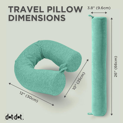 Travel Pillow and Blanket Set, 2-in-1 Airplane Travel Essentials with Soft Flannel Travel Blanket, Inflatable Pillow, Compact Carry Bag with Carabiner for Flights, Camping, Cruise Ship, Car