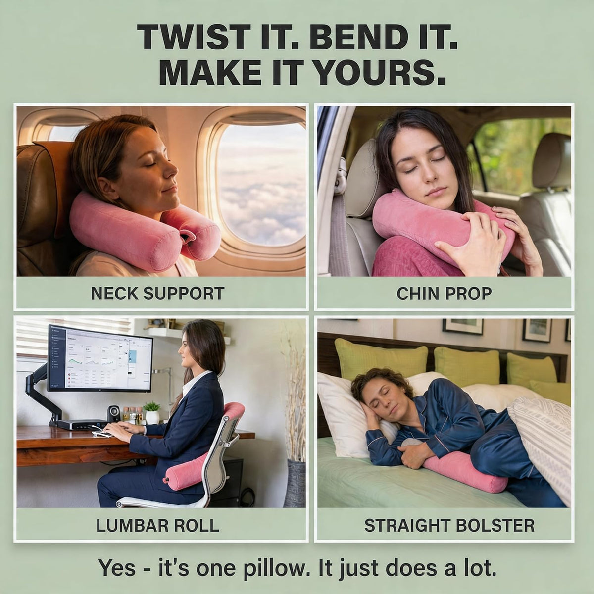 Travel Pillow and Blanket Set, 2-in-1 Airplane Travel Essentials with Soft Flannel Travel Blanket, Inflatable Pillow, Compact Carry Bag with Carabiner for Flights, Camping, Cruise Ship, Car