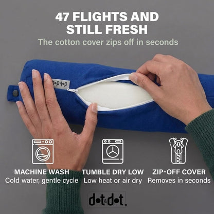 Travel Pillow and Blanket Set, 2-in-1 Airplane Travel Essentials with Soft Flannel Travel Blanket, Inflatable Pillow, Compact Carry Bag with Carabiner for Flights, Camping, Cruise Ship, Car