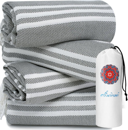 Antfuny Turkish Beach Towels Vacation Essentials Quick Dry Sand Free Oversized Bath Pool Swim Towel Extra Large XL Blanket Adult Travel Cruise Accessories Must Haves Clearance Stuff Necessities - Colors A