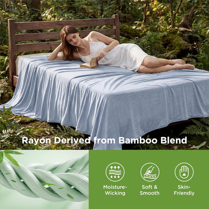 Bedsure Silky Soft Summer Cooling Blanket for Hot Sleepers, Rayon Derived from Bamboo Cold Throw Blanket for Couch, Lightweight Bed Cooling Throw Camping Picnic Travel Outdoor Dorm Essentials, 50x70