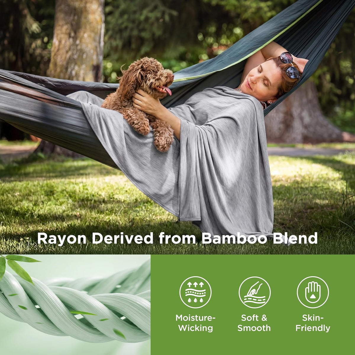 Bedsure Silky Soft Summer Cooling Blanket for Hot Sleepers, Rayon Derived from Bamboo Cold Throw Blanket for Couch, Lightweight Bed Cooling Throw Camping Picnic Travel Outdoor Dorm Essentials, 50x70