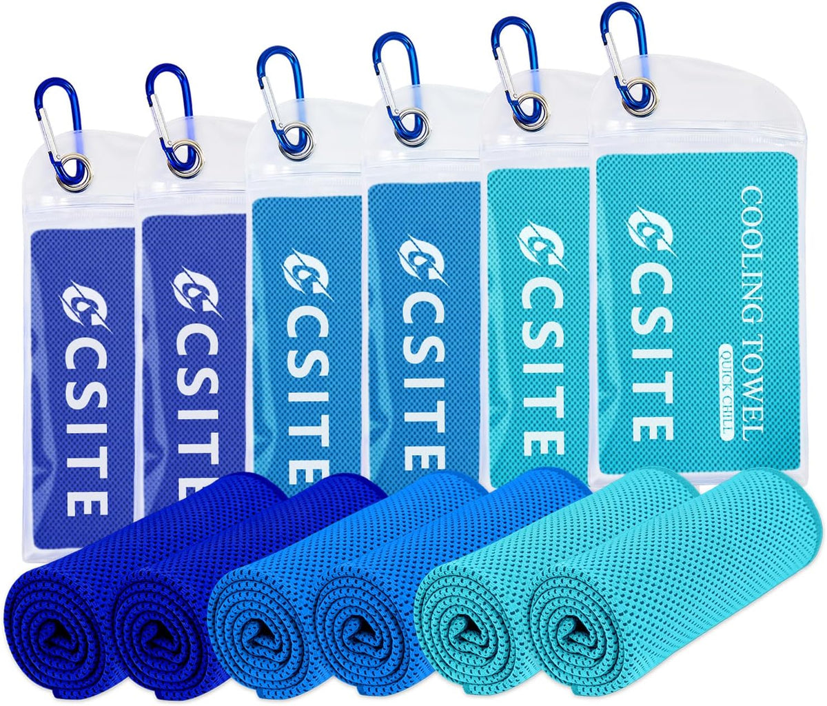 4 Pack Cooling Towels (47"x12") for Neck and Face, Ice Towel for Hot Weather, Soft Breathable Chilly Gym Towels, Microfiber Towel for Work Out, Yoga, Running, Camping & More Activities