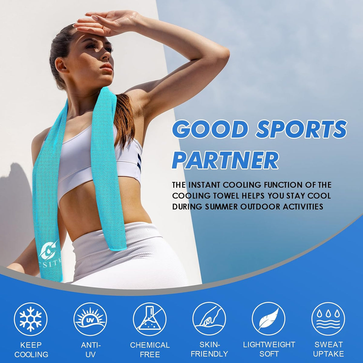 4 Pack Cooling Towels (47"x12") for Neck and Face, Ice Towel for Hot Weather, Soft Breathable Chilly Gym Towels, Microfiber Towel for Work Out, Yoga, Running, Camping & More Activities