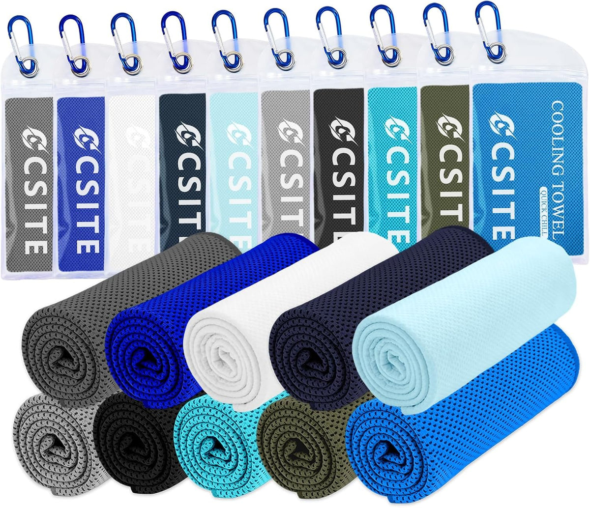 4 Pack Cooling Towels (47"x12") for Neck and Face, Ice Towel for Hot Weather, Soft Breathable Chilly Gym Towels, Microfiber Towel for Work Out, Yoga, Running, Camping & More Activities